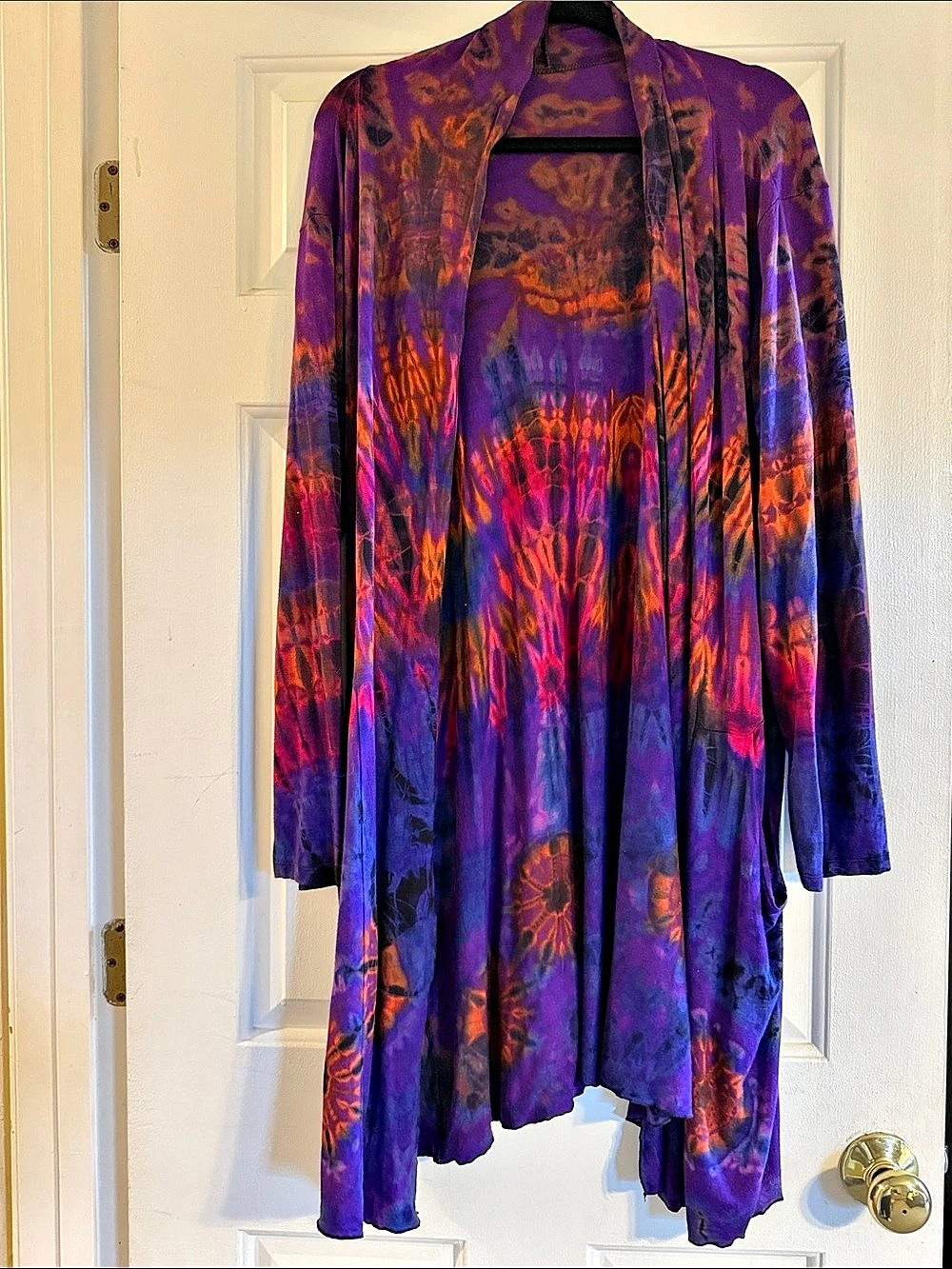 Abstract Print Asymmetrical Duster